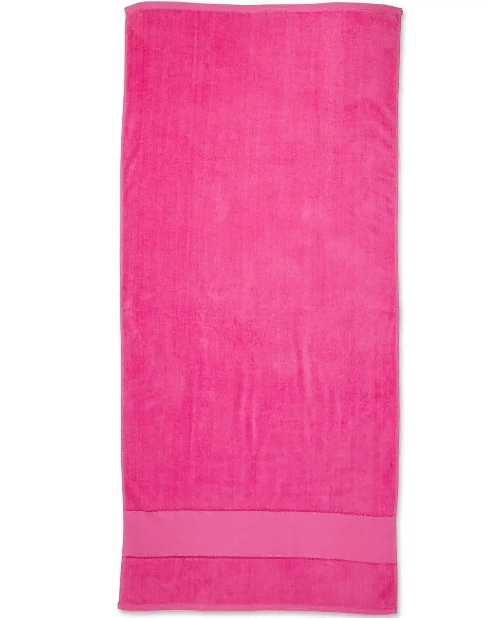 Terry Velour Beach Towel TW04A Work Wear Australian Industrial Wear 75cm x 150cm Hot pink